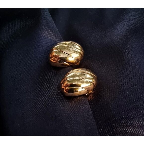 Vintage NAPIER 1990s Signed Gold Toned Earrings - Picture 6 of 7